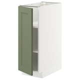 METOD Base cabinet with shelves, white/Axstad grey-green, 30x60 cm