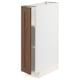METOD Base cabinet with shelves, white Enköping/brown walnut effect, 20x60 cm