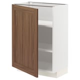 METOD Base cabinet with shelves, white Enköping/brown walnut effect, 60x37 cm
