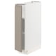 METOD Base cabinet with shelves, white/Upplöv matt dark beige, 20x60 cm