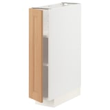METOD Base cabinet with shelves, white/Vedhamn oak, 20x60 cm