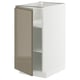 METOD Base cabinet with shelves, white/Voxtorp high-gloss dark grey-brown, 40x60 cm