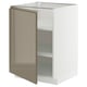 METOD Base cabinet with shelves, white/Voxtorp high-gloss dark grey-brown, 60x60 cm