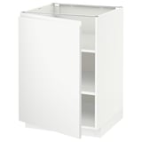 METOD Base cabinet with shelves, white/Voxtorp matt white, 60x60 cm
