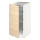 METOD Base cabinet with wire baskets, white/Askersund light ash effect, 40x60 cm