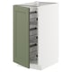 METOD Base cabinet with wire baskets, white/Axstad grey-green, 40x60 cm
