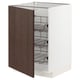 METOD Base cabinet with wire baskets, white/Sinarp brown, 60x60 cm