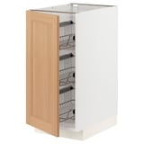 METOD Base cabinet with wire baskets, white/Vedhamn oak, 40x60 cm
