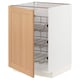 METOD Base cabinet with wire baskets, white/Vedhamn oak, 60x60 cm