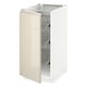 METOD Base cabinet with wire baskets, white/Voxtorp high-gloss light beige, 40x60 cm