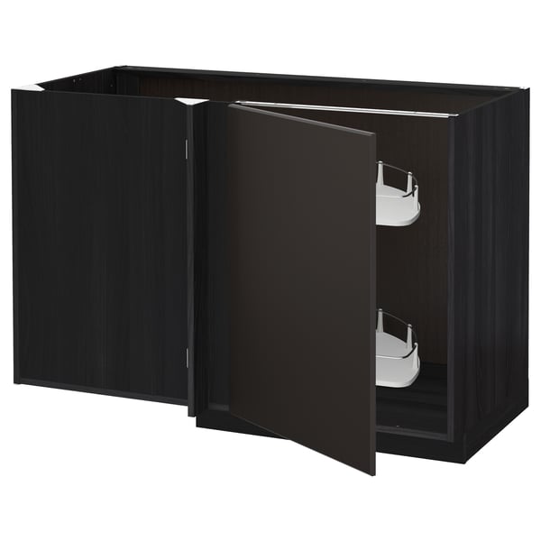 Metod Corner Base Cab W Pull Out Fitting Black Kungsbacka