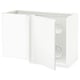 METOD Corner base cab w pull-out fitting, white/Voxtorp matt white, 128x68 cm