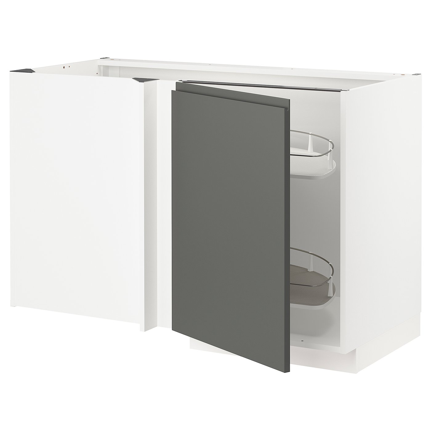 METOD Corner base cab w pull-out fitting - white, Voxtorp ...