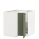 METOD Corner base cabinet with carousel, white/Axstad grey-green, 88x88 cm