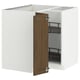 METOD Corner base cabinet with carousel, white/Enköping brown walnut effect, 88x88 cm