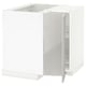 METOD Corner base cabinet with carousel, white/Ringhult light grey, 88x88 cm