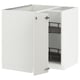METOD Corner base cabinet with carousel, white/Ringhult light grey, 88x88 cm