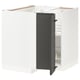 METOD Corner base cabinet with carousel, white/Voxtorp dark grey, 88x88 cm