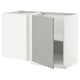 METOD Corner base cabinet with shelf, white/Havstorp light grey, 128x68 cm