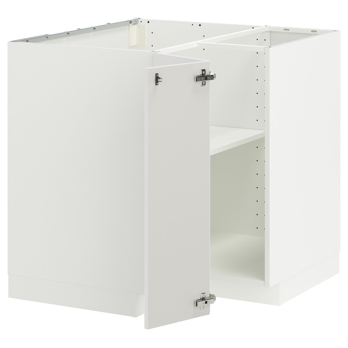 METOD corner base cabinet with shelf, white/Ringhult light grey, 88x88 ...