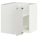 METOD Corner base cabinet with shelf, white/Ringhult light grey, 88x88 cm