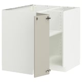 METOD Corner base cabinet with shelf, white/Stensund beige, 88x88 cm