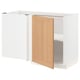 METOD Corner base cabinet with shelf, white/Vedhamn oak, 128x68 cm