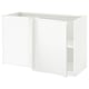 METOD Corner base cabinet with shelf, white/Voxtorp matt white, 128x68 cm