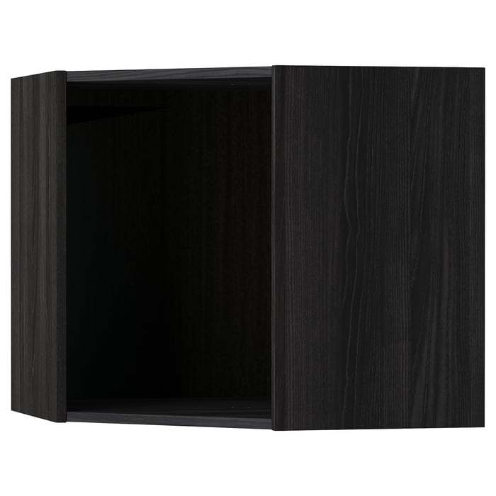 METOD corner wall frame, wood effect black, 68x68x60 cm IKEA