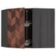METOD Corner wall cabinet with carousel, black Hasslarp/brown patterned, 68x60 cm
