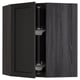 METOD Corner wall cabinet with carousel, black/Lerhyttan black stained, 68x80 cm