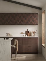 METOD Corner wall cabinet with carousel, white Hasslarp/brown patterned, 68x60 cm