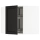 METOD Corner wall cabinet with carousel, white/Lerhyttan black stained, 68x60 cm