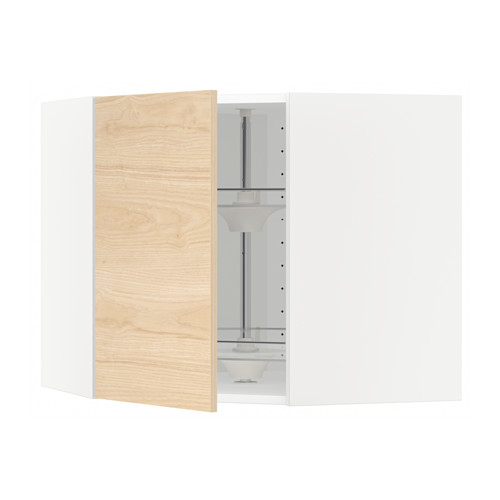 METOD Corner wall cabinet with carousel - white, Askersund ...