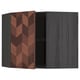 METOD Corner wall cabinet with shelves, black Hasslarp/brown patterned, 68x60 cm
