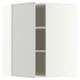 METOD Corner wall cabinet with shelves, white/Aspudden light grey, 68x80 cm