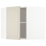METOD Corner wall cabinet with shelves, white/Stensund beige, 68x60 cm