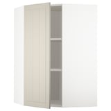 METOD Corner wall cabinet with shelves, white/Stensund beige, 68x100 cm
