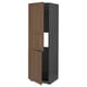 METOD Hi cab f fridge or freezer w 2 drs, black Enköping/brown walnut effect, 60x60x200 cm