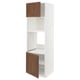 METOD Hi cb f oven/micro w 2 drs/shelves, white Enköping/brown walnut effect, 60x60x200 cm