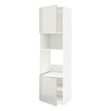 METOD Hi cb f oven/micro w 2 drs/shelves, white/Ringhult light grey, 60x60x220 cm