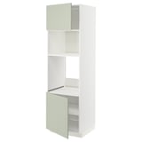 METOD Hi cb f oven/micro w 2 drs/shelves, white/Stensund light green, 60x60x200 cm