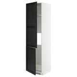 METOD High cab f fridge/freezer w 2 doors, white/Lerhyttan black stained, 60x60x220 cm