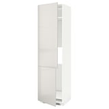METOD High cab f fridge/freezer w 2 doors, white/Ringhult light grey, 60x60x220 cm