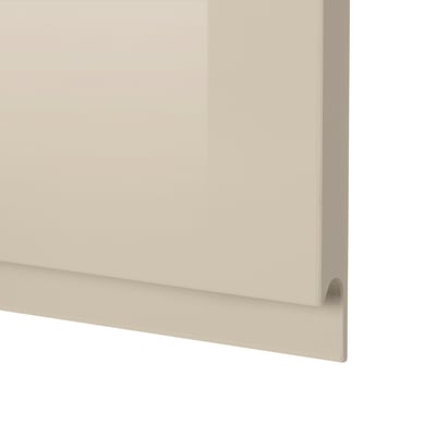 METOD High cab f micro w 2 doors/shelves, white/Voxtorp high-gloss light beige, 60x60x220 cm