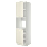 METOD High cab f oven w 2 doors/shelves, white/Bodbyn off-white, 60x60x220 cm