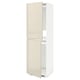 METOD High cabinet for fridge/freezer, white/Voxtorp high-gloss light beige, 60x60x200 cm