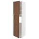METOD High cabinet for fridge w 2 doors, white Enköping/brown walnut effect, 60x60x220 cm