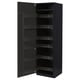 METOD High cabinet with pull-out larder, black/Nickebo matt anthracite, 60x60x200 cm