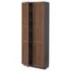METOD High cabinet with shelves, black Enköping/brown walnut effect, 80x37x200 cm